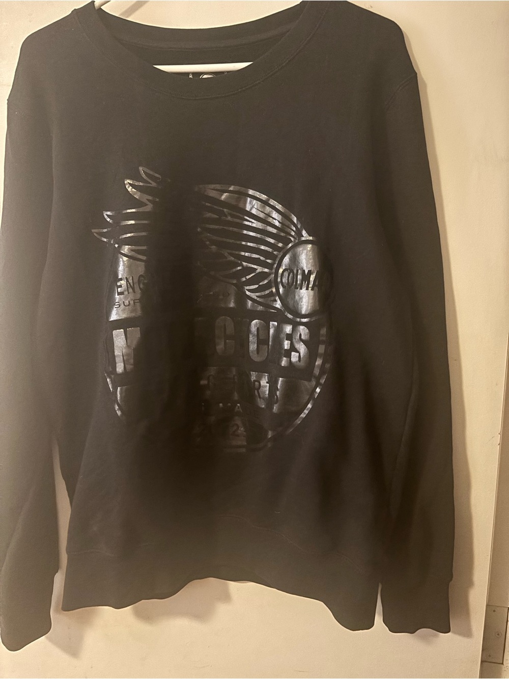 COLMAR Black Crewneck Sweatshirt with Glossy Logo Print